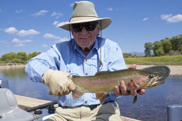 New Fork River angler with a trout