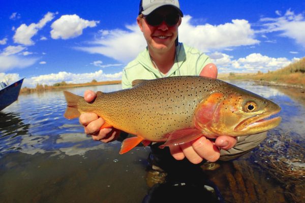 Salt River Wyoming happy guide with trout