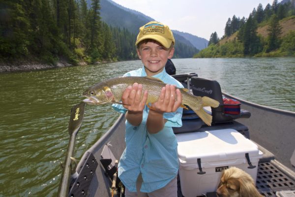 Snake River boy with a huge trout